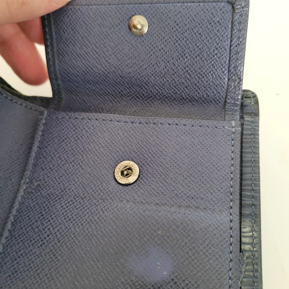 Louis Vuitton Blue Epi Leather Marco Bifold Wallet Coin Pocket SP0065 France